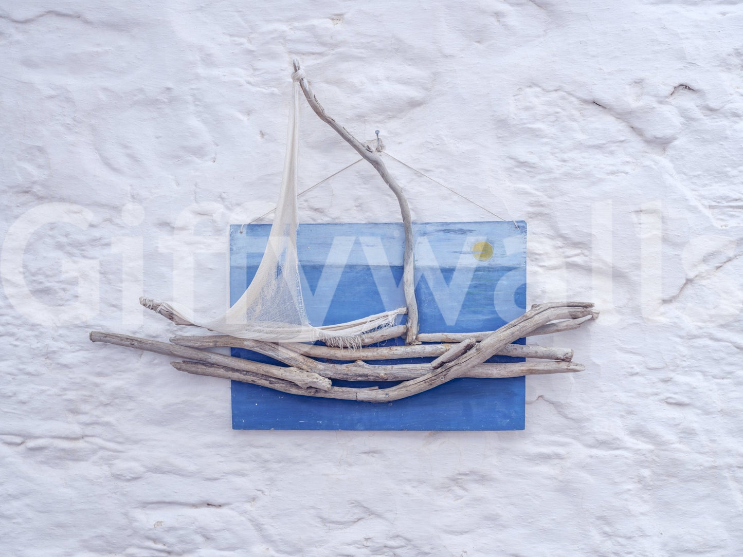 A high-quality serene boat wall mural for walls.