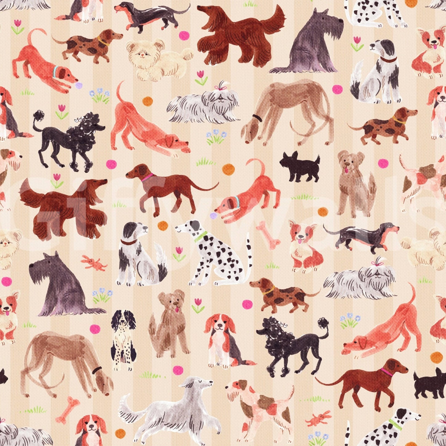 Sketchy dog pattern background