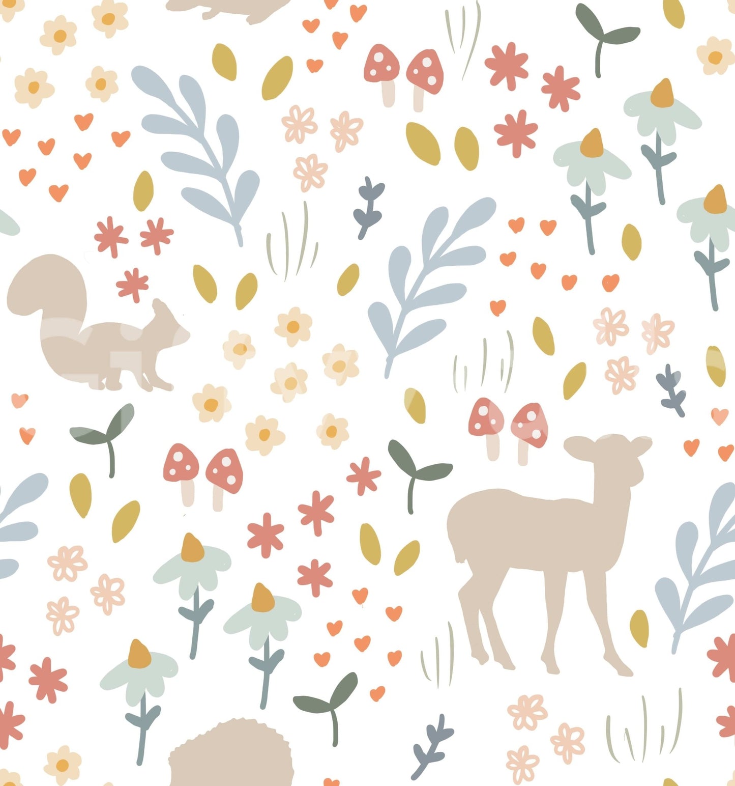 Woodland pattern with flora and fauna GD323