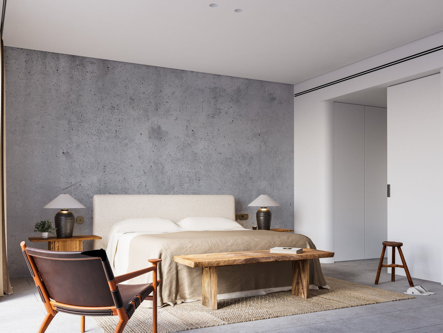 Gray concrete peel-and-stick wallpaper mural A585
