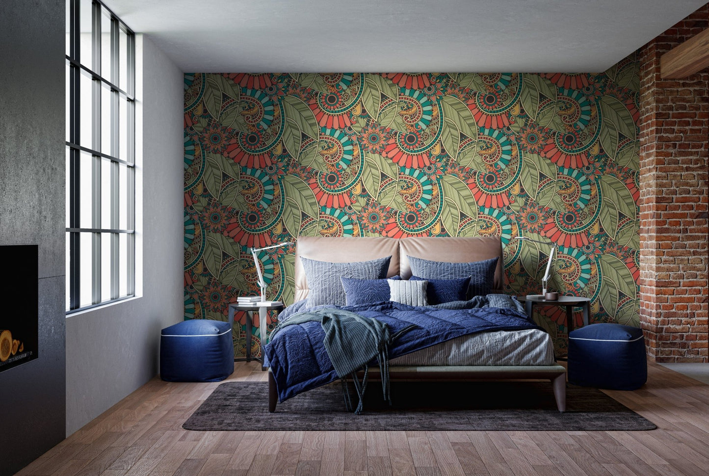 Creative abstract Zentangle-inspired wallpaper A966