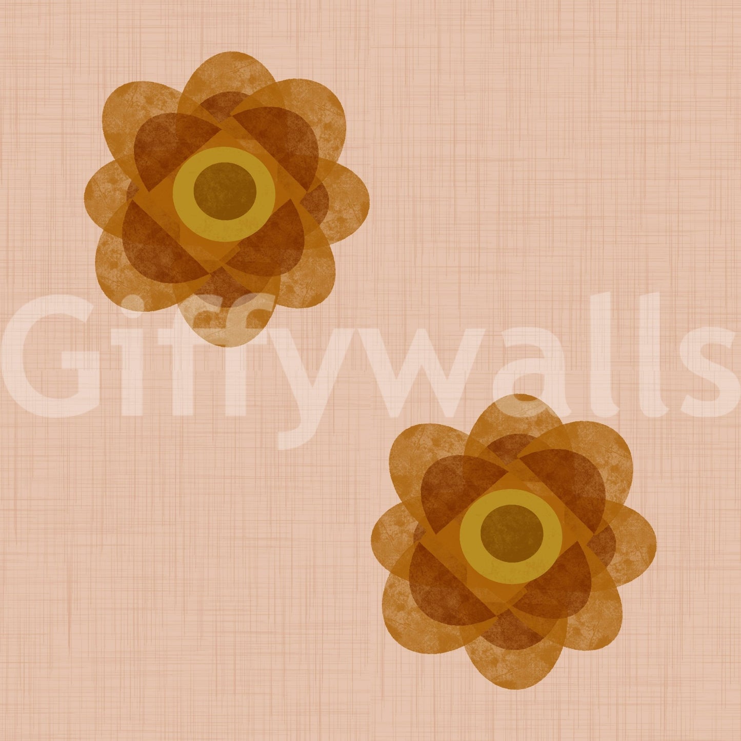 Japandi Bloom - Blush Petal Minimal Orange Floral Wallpaper