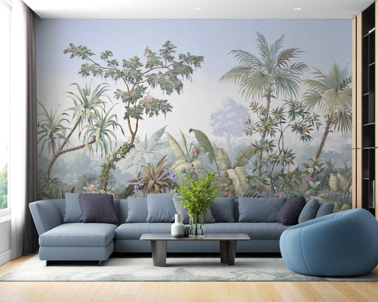 Jungle Watercolor Landscape Wallpaper A493