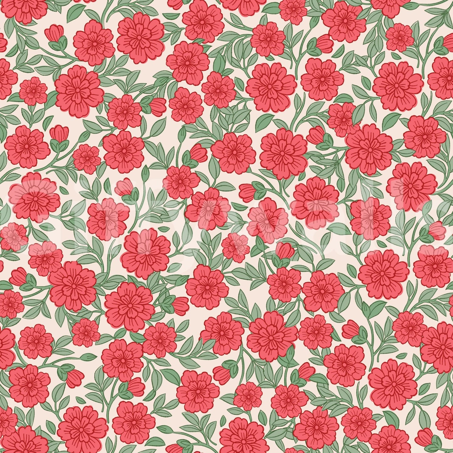 Elegant pink floral wallpaper pattern