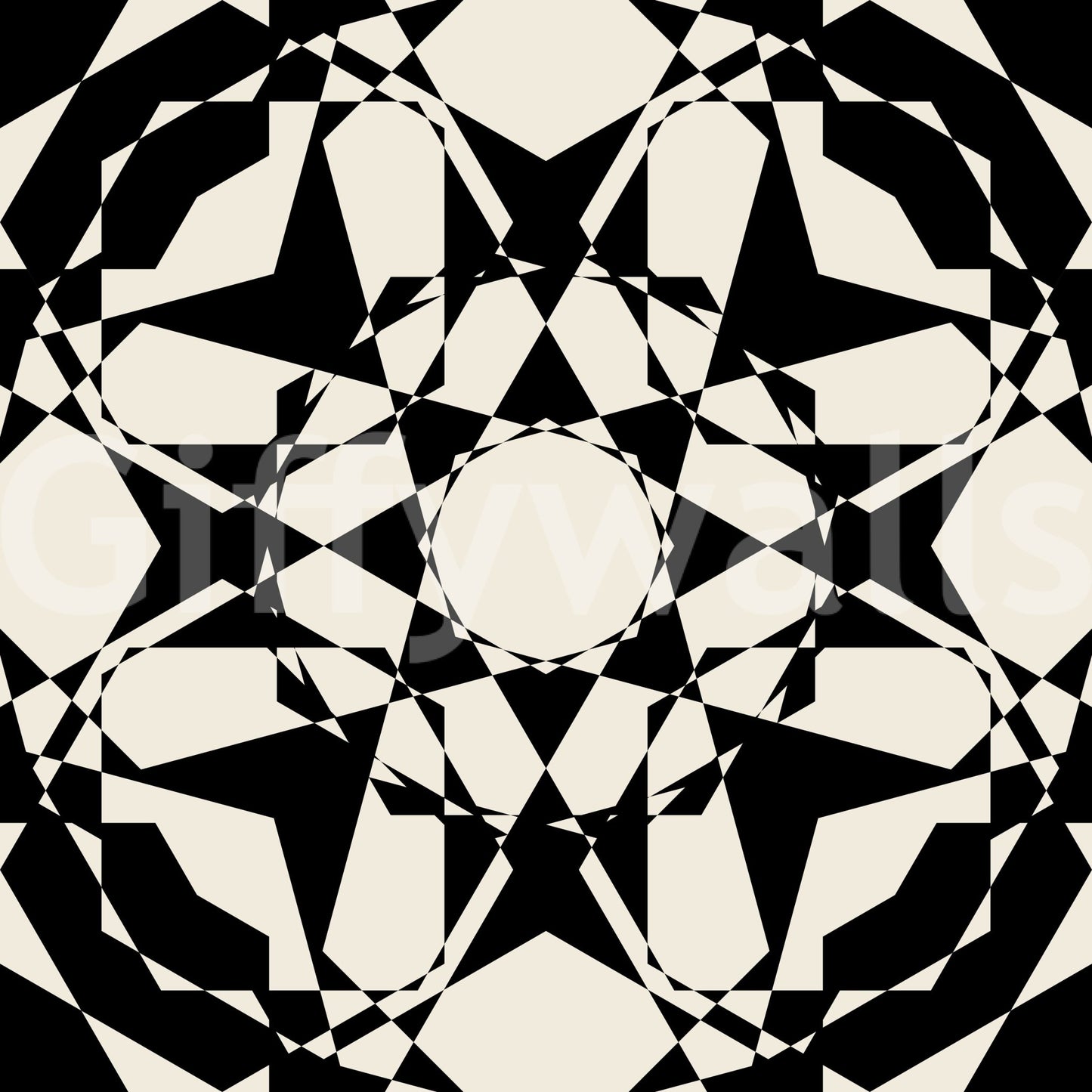 A seamless pattern of geometric shapes on a wall
