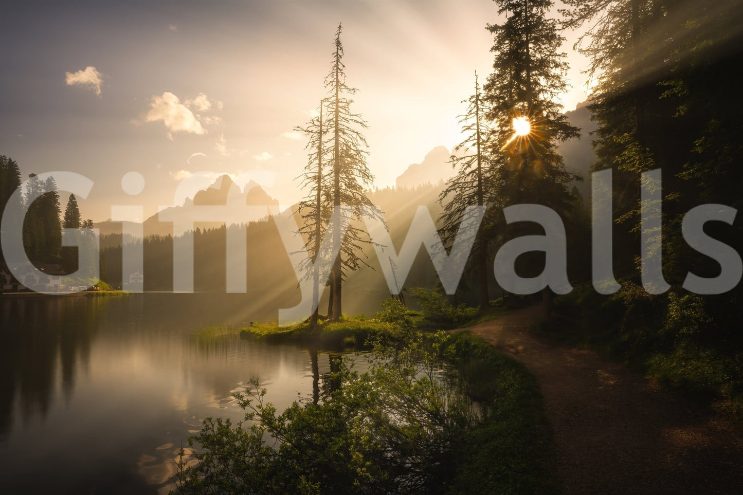 Lakeside Radiance Wall Mural