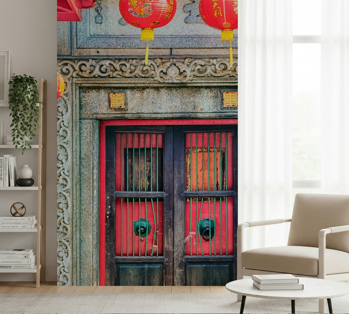Lantern Entrance stone archway wallpaper for walls., GD7456