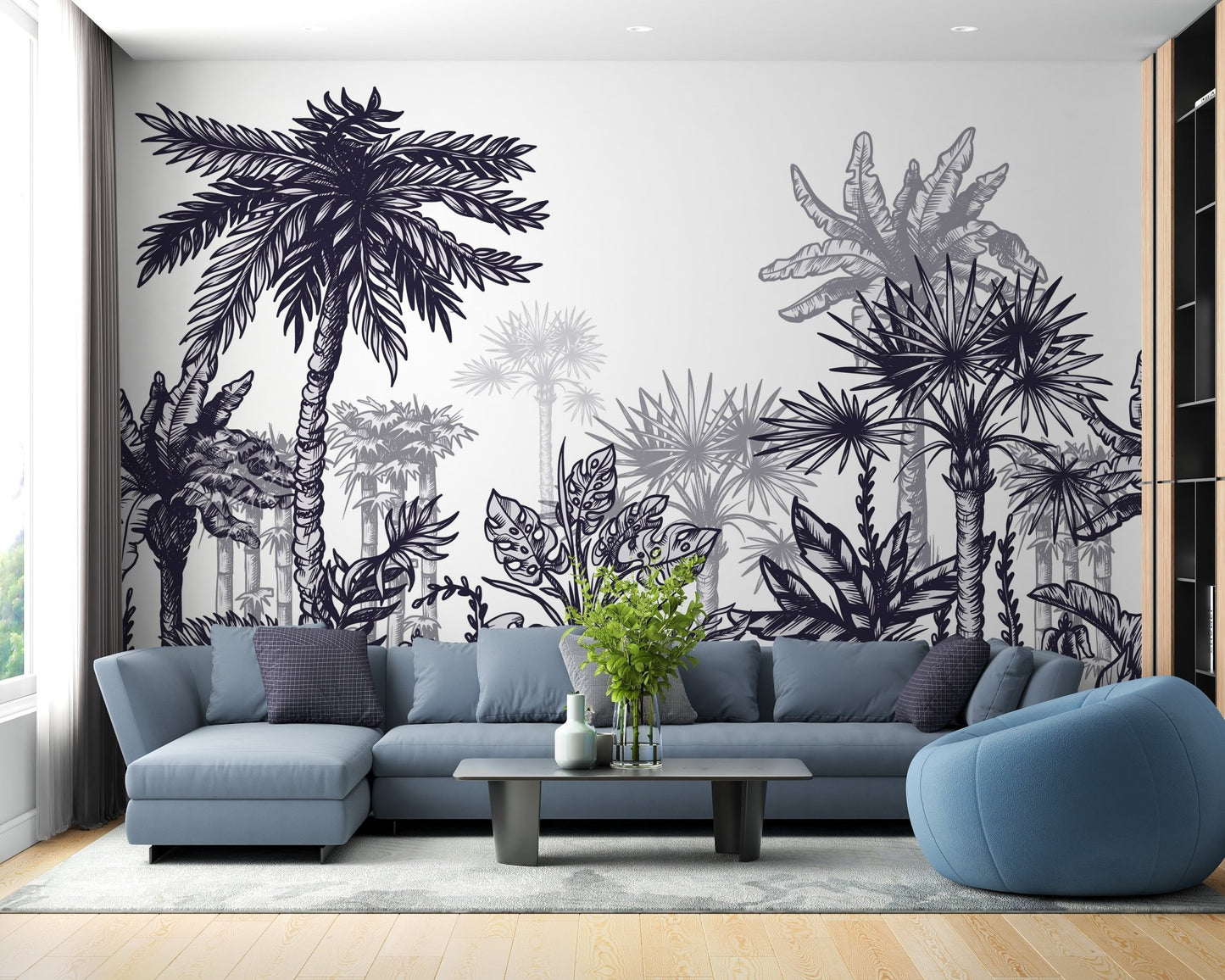 Large Sized Tropical Tree Wallpaper Mural - Giffywalls A250