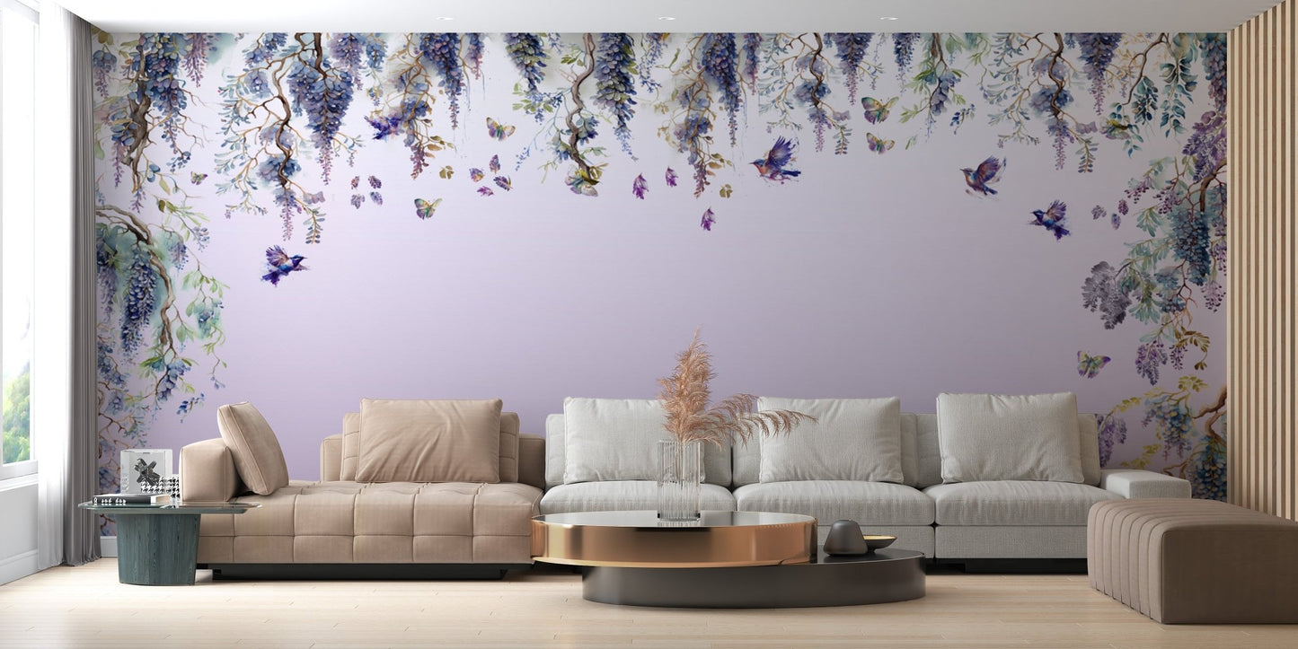 Wisteria Romance Purple Wallpaper Murals - Giffywalls DTIL21