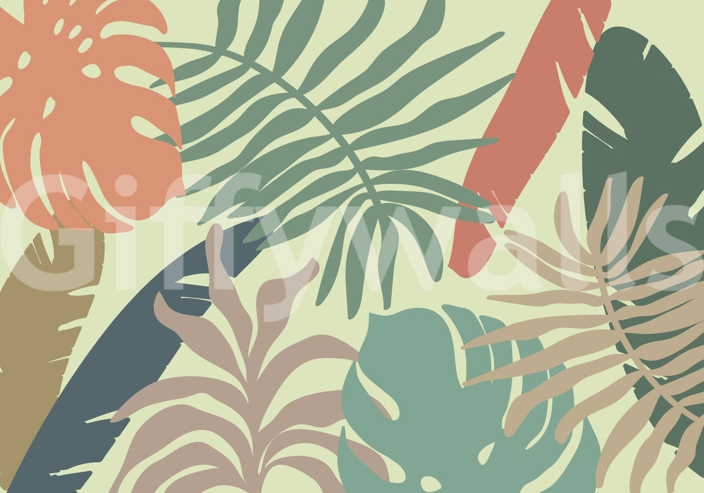 A high-quality serene leaf wall mural for walls.