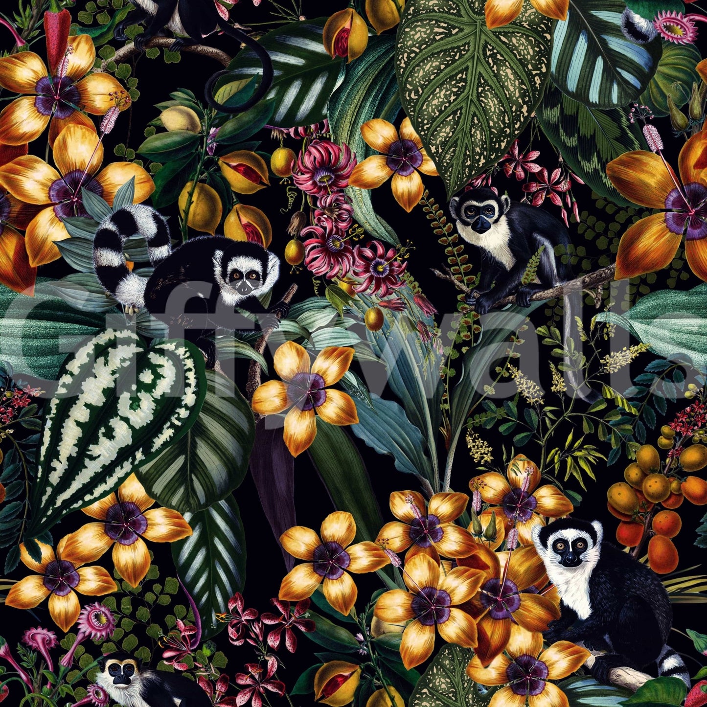 Scenic garden wallpaper providing an adventurous and playful interior feel.