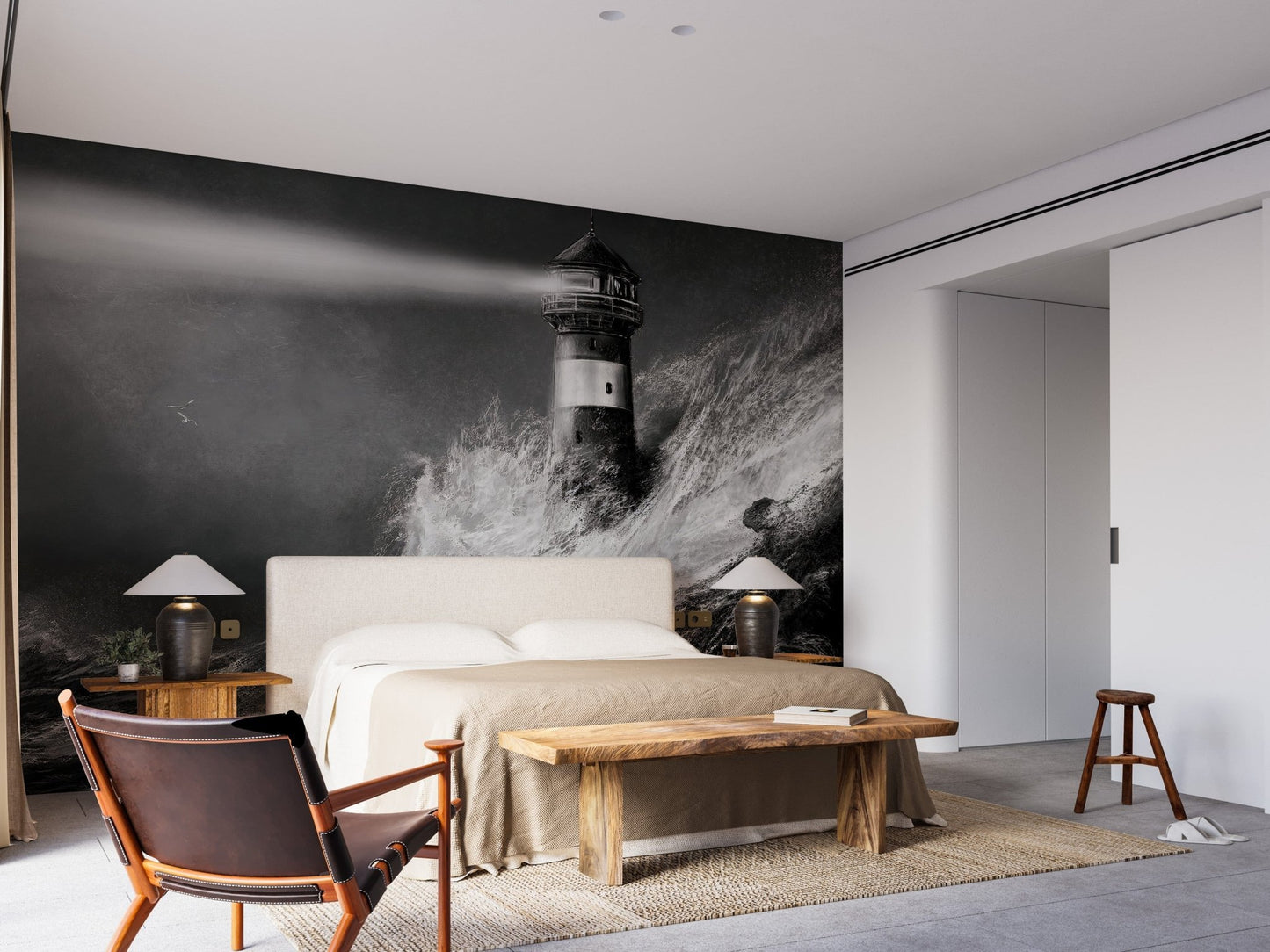 Fierce Waters Lighthouse Wall Mural A475