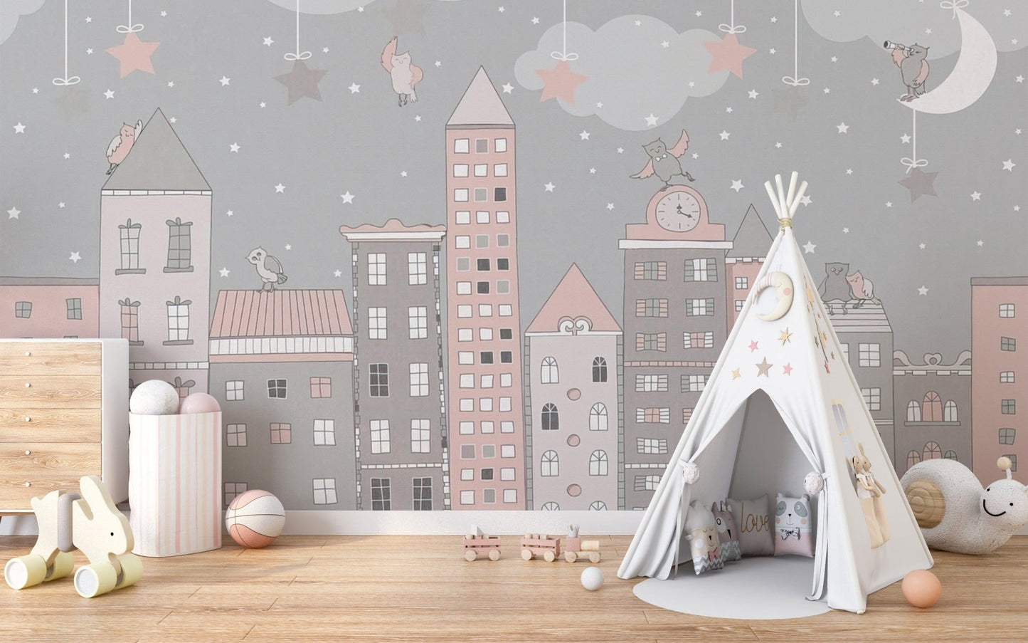 Fun City Outline Wallpaper for Kids
B505
