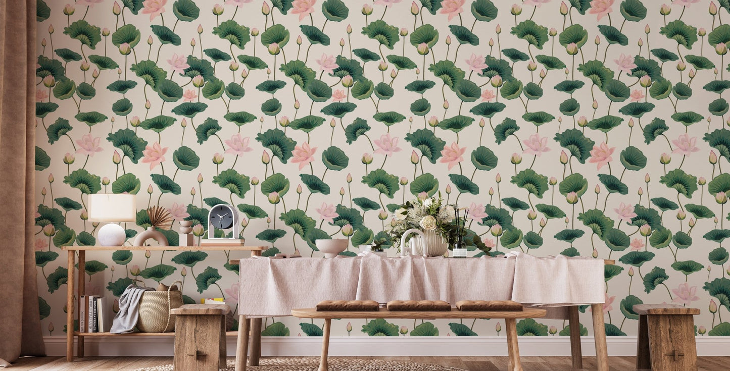 Vibrant lotus floral wallpaper for serenity B061