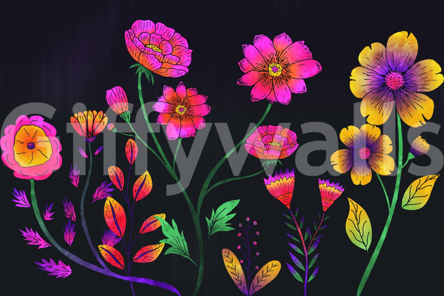 A high-quality serene flower wall mural for walls.