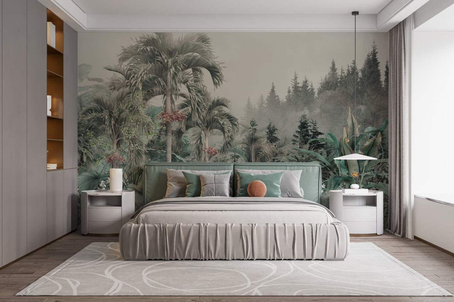 Lushly Green Jungle Trees Wallpaper Wall Mural - Giffywalls A379