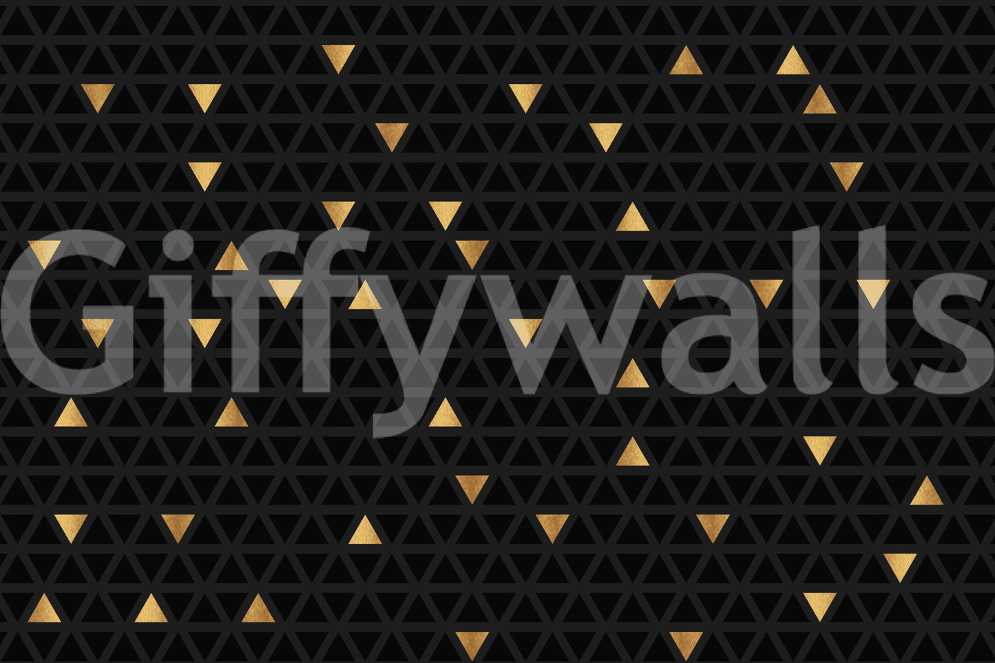 Stylish powder room featuring the Luxury Black and Gold Triangles Wall Mural.