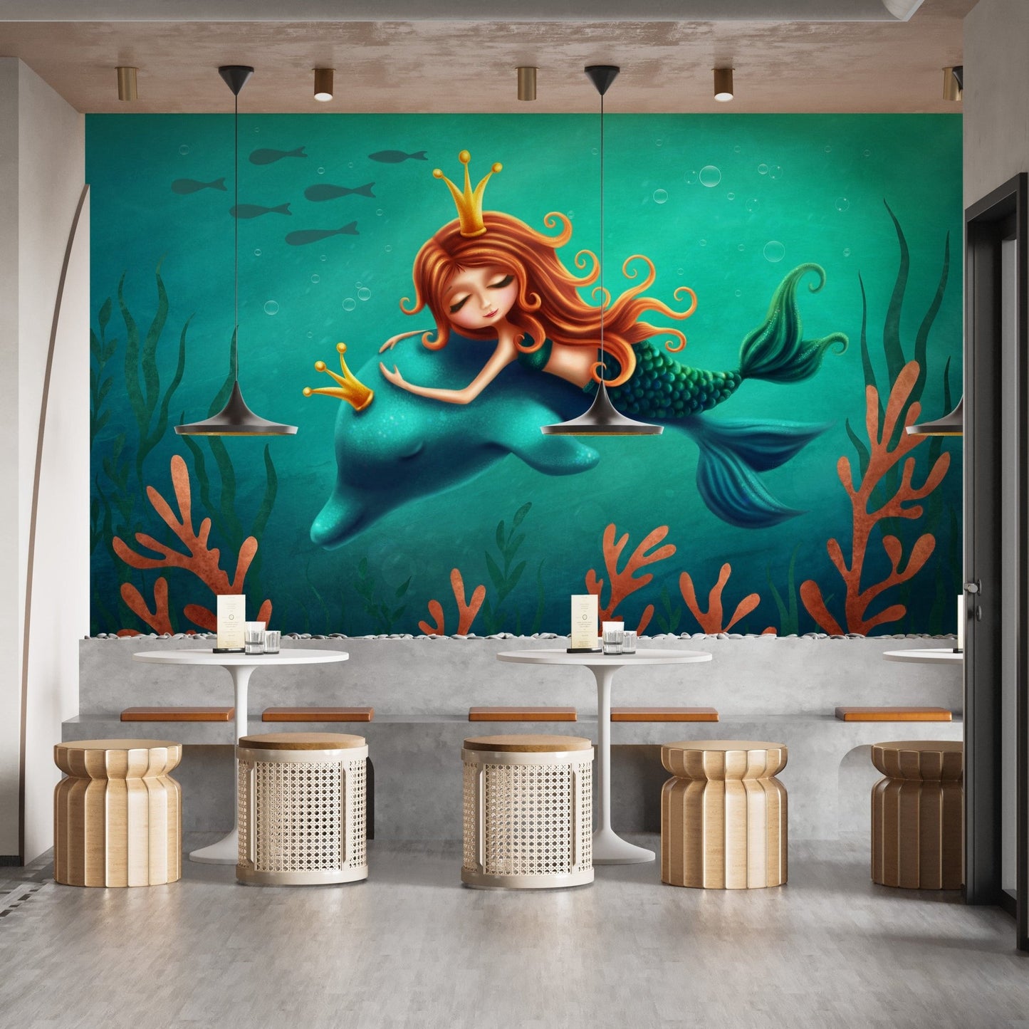 Playful Dolphin Wallpaper Design