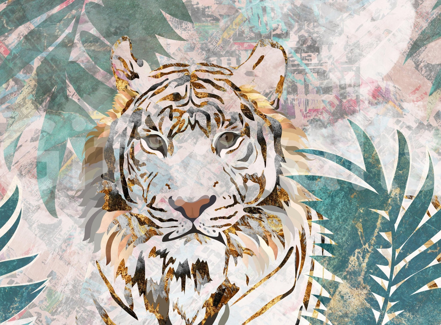 A high-quality serene jungle wall mural for walls.