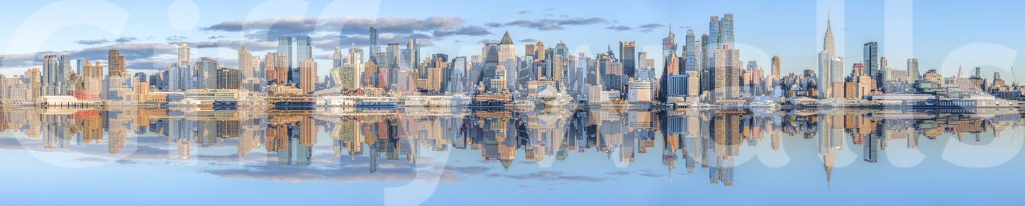 Mirror effect Manhattan city mural for stylish interiors.