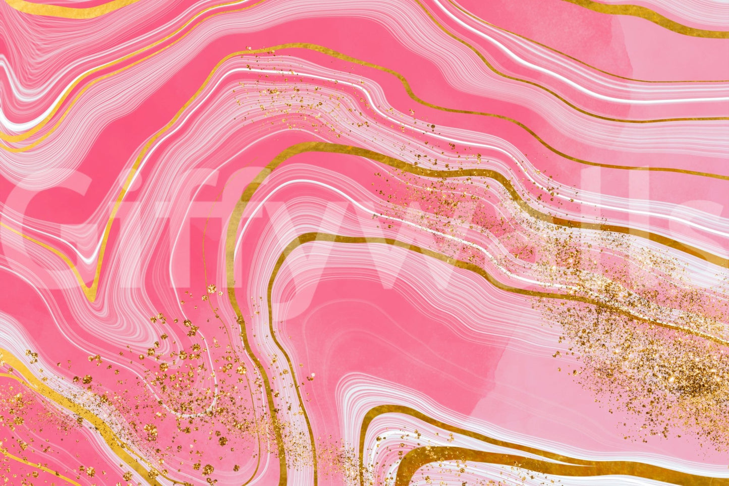 Marble Magic: Pink & Gold Wall Mural
