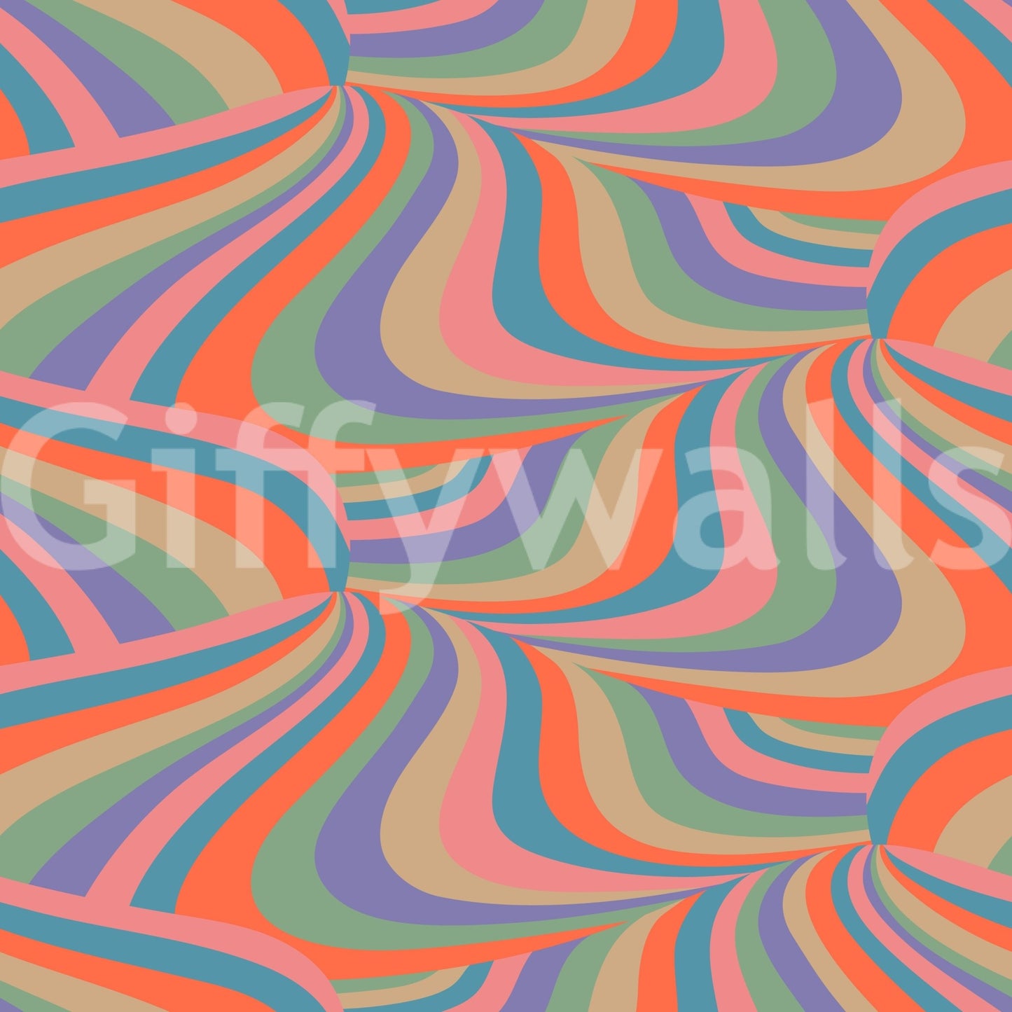 Abstract striped pattern on the Marble Swirl Groovy Retro Abstract Stripes Colorful Wallpaper.