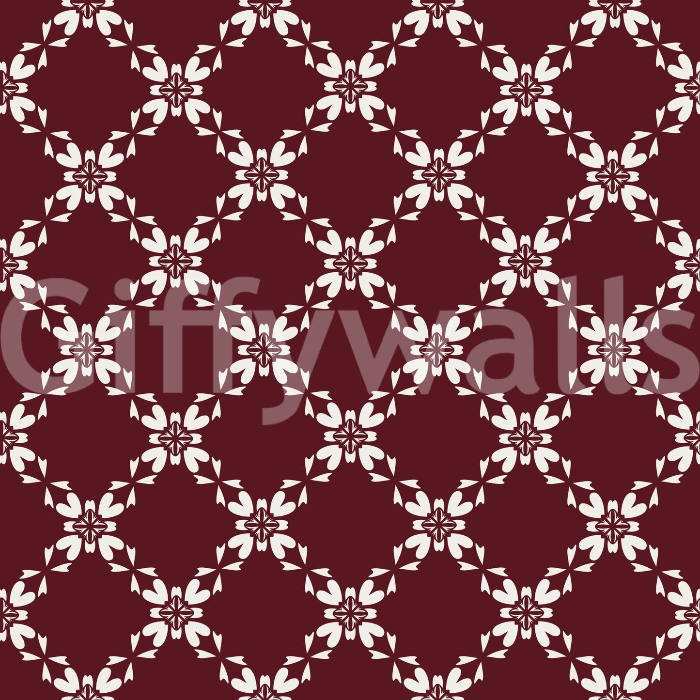 Maroon Lattice Wallpaper