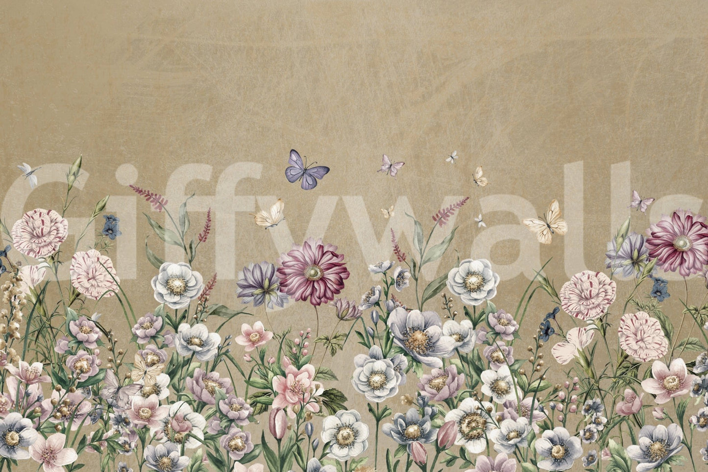 Meadow's Whisper Wall Mural in a modern flat with natural light wallpaper.