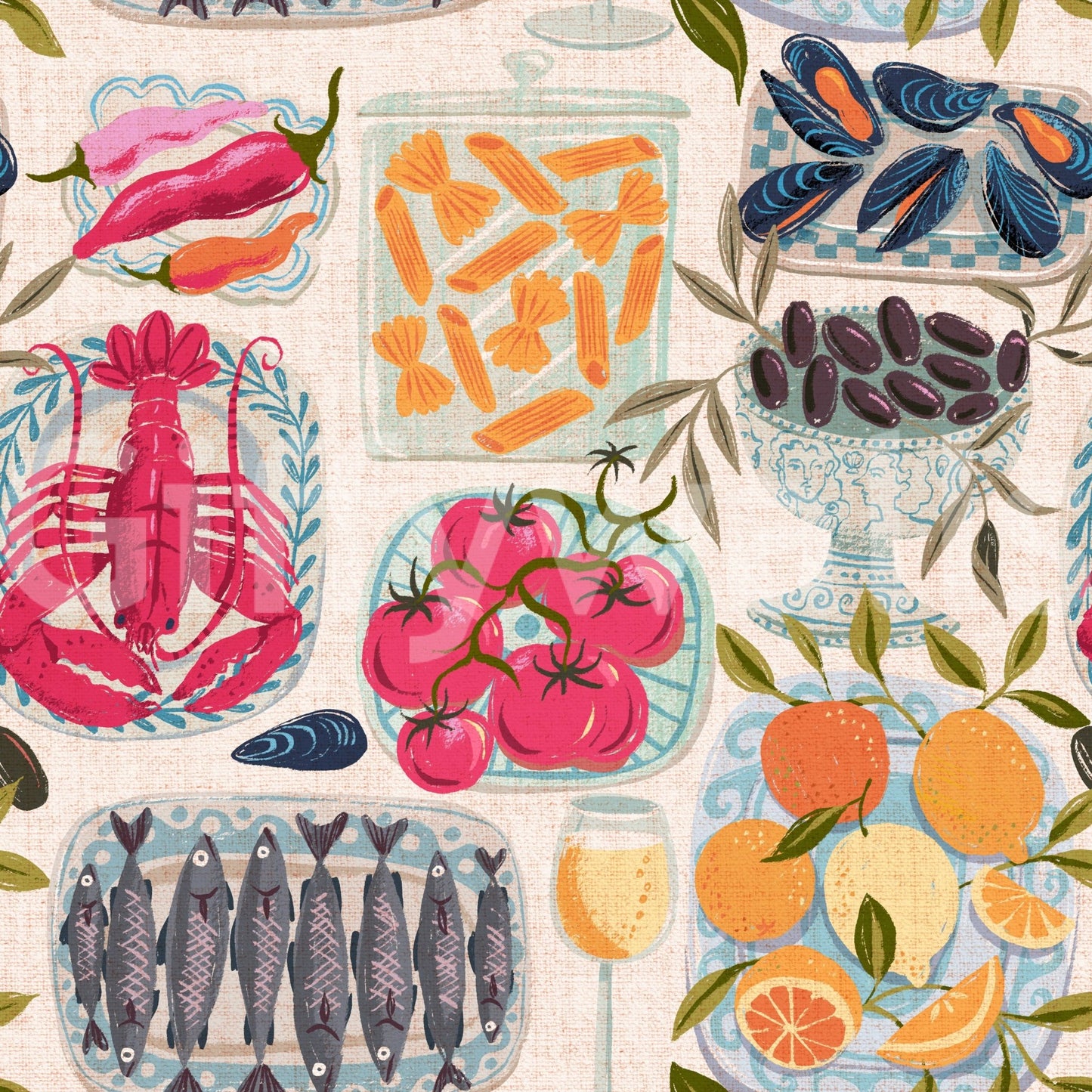 Culinary lifestyle wallpaper design detail