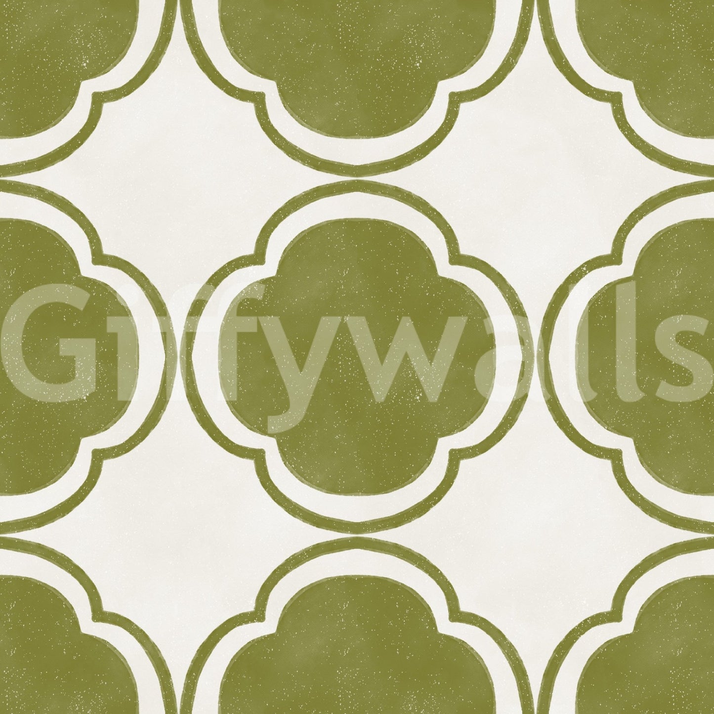Mediterranean Quatrefoil Decor - Green WallpaperGD9144