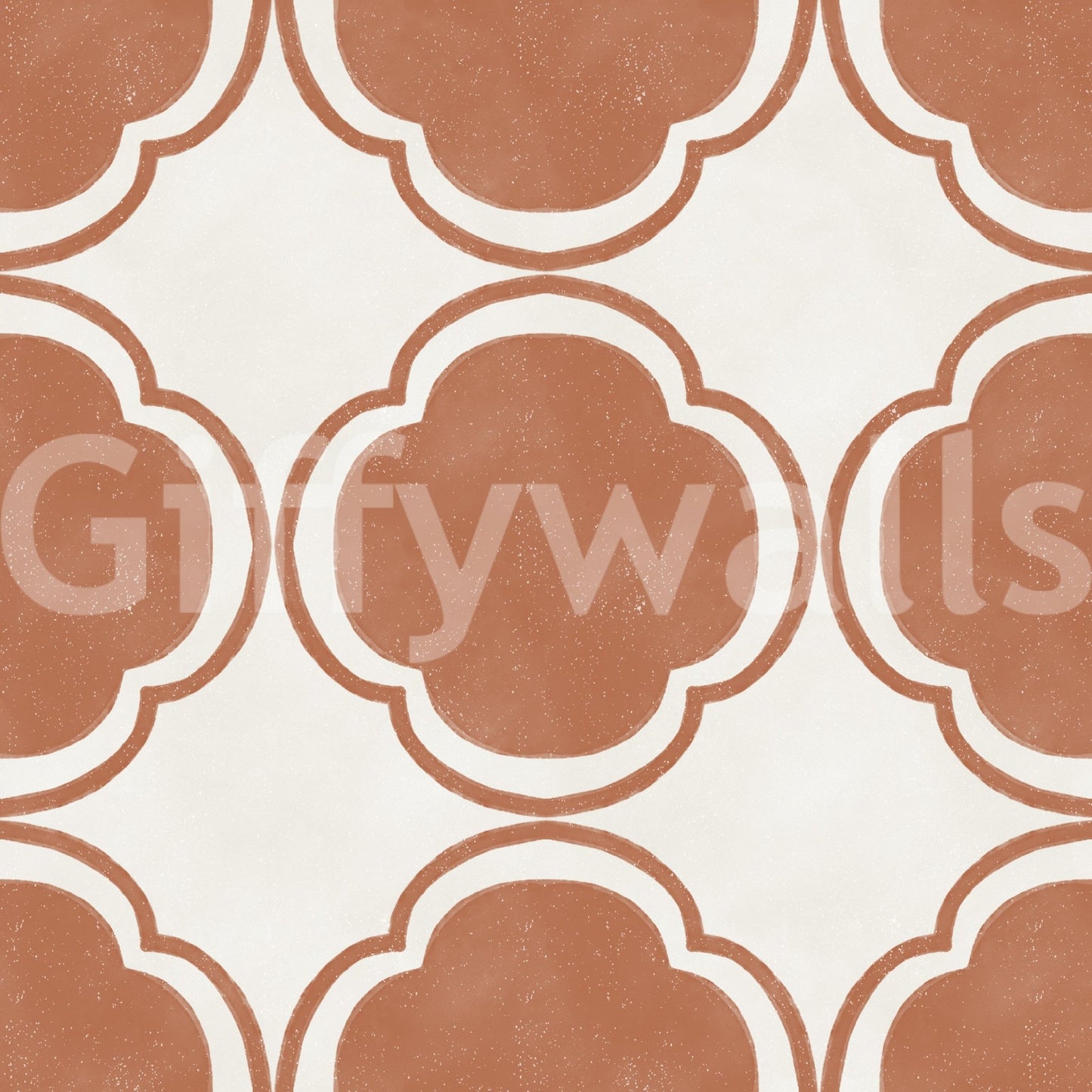 Mediterranean Quatrefoil Decor - Terracotta WallpaperGD9142