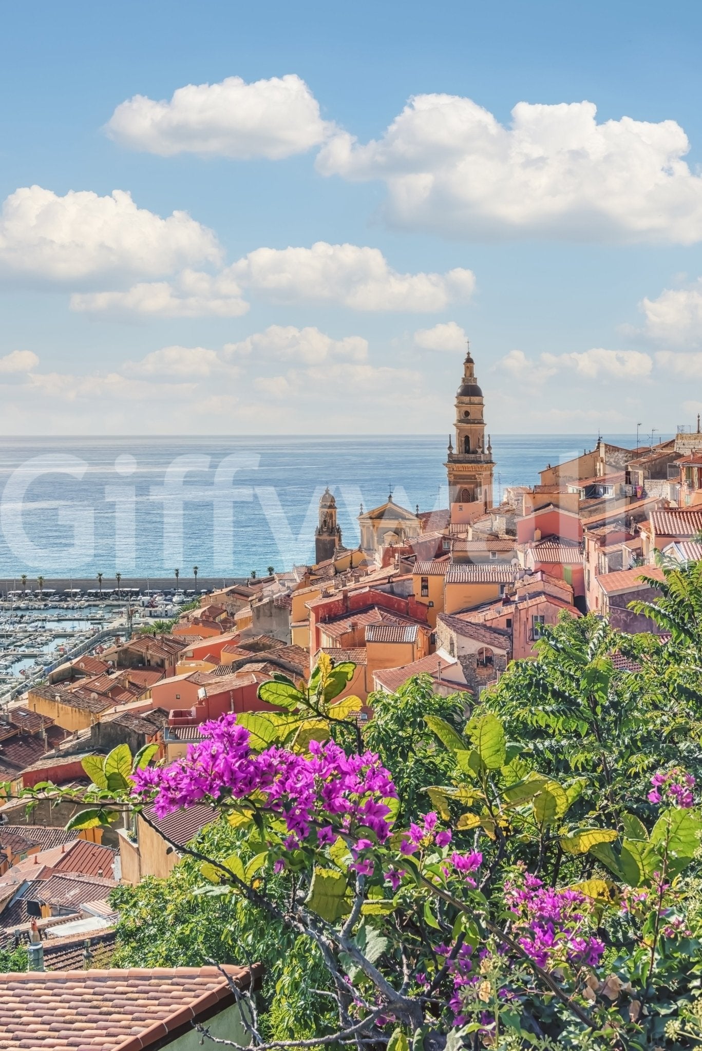 Peaceful coastal wall mural for guest rooms.