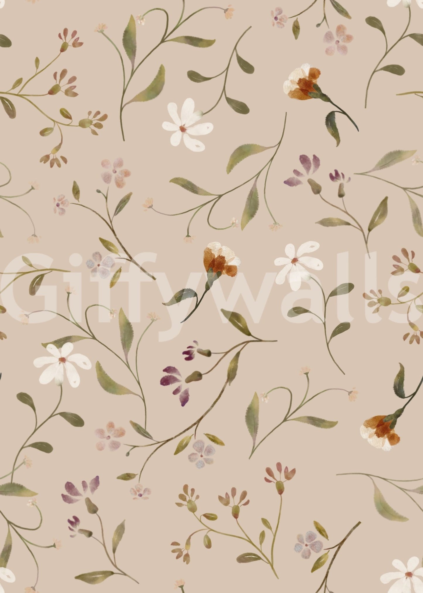 Memories in Petals Wallpaper Cream