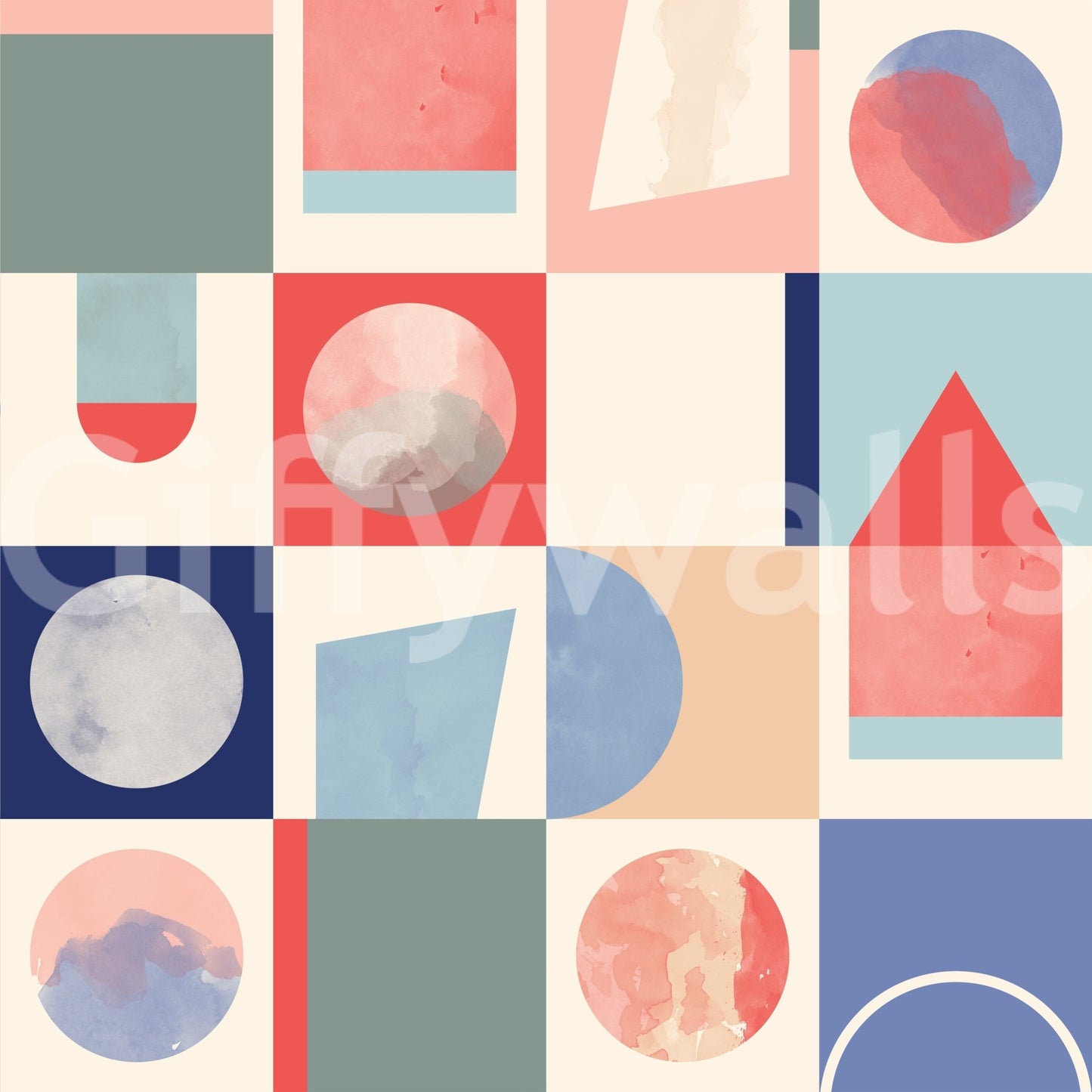 Contemporary pattern wall mural