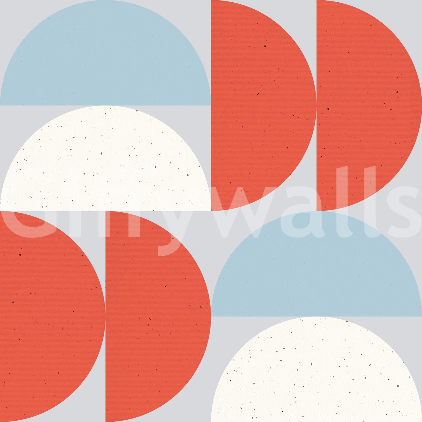 Neutral color block wall mural