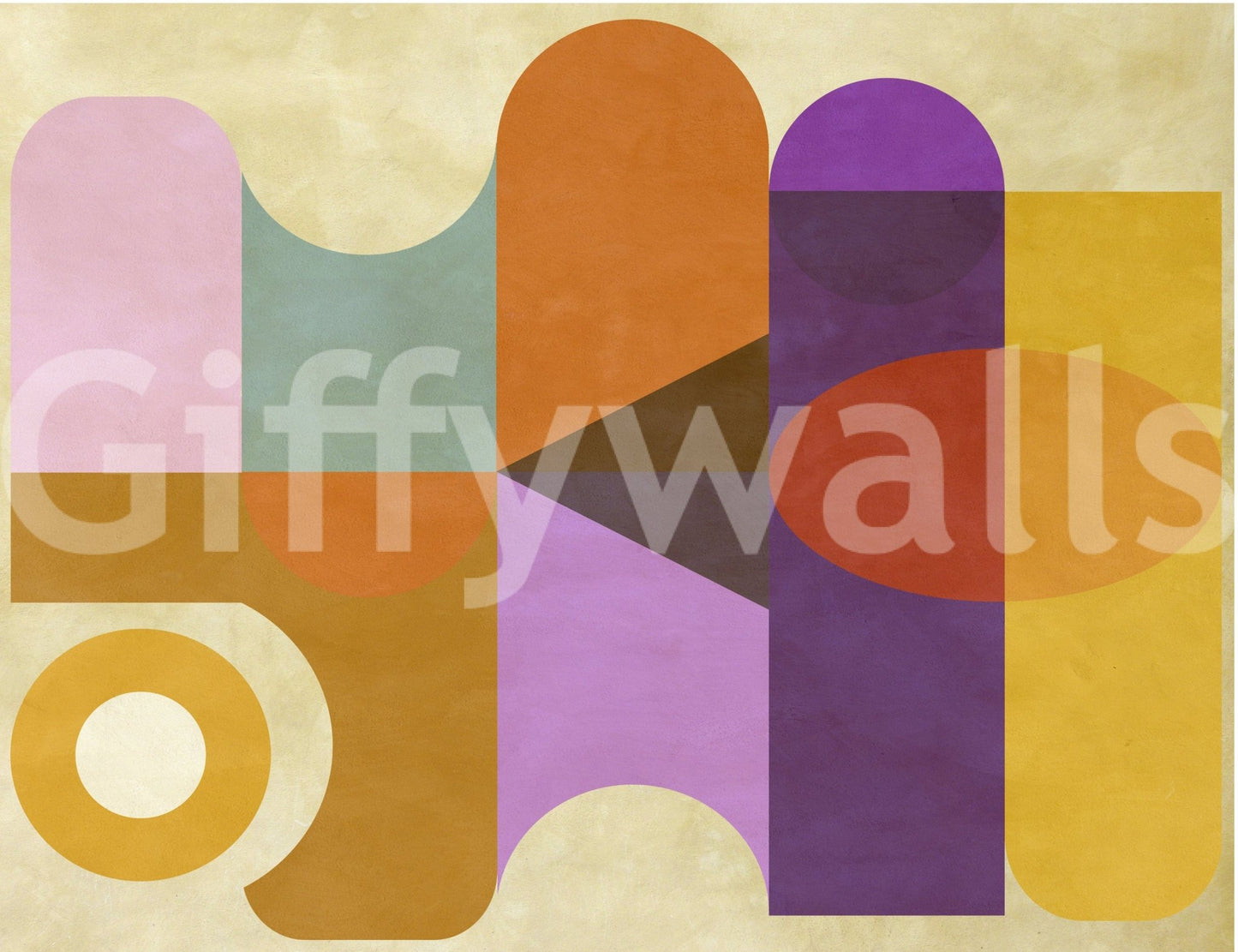 Mid-Century Abstract wallpaper for walls uses matte finish hues., GD7465