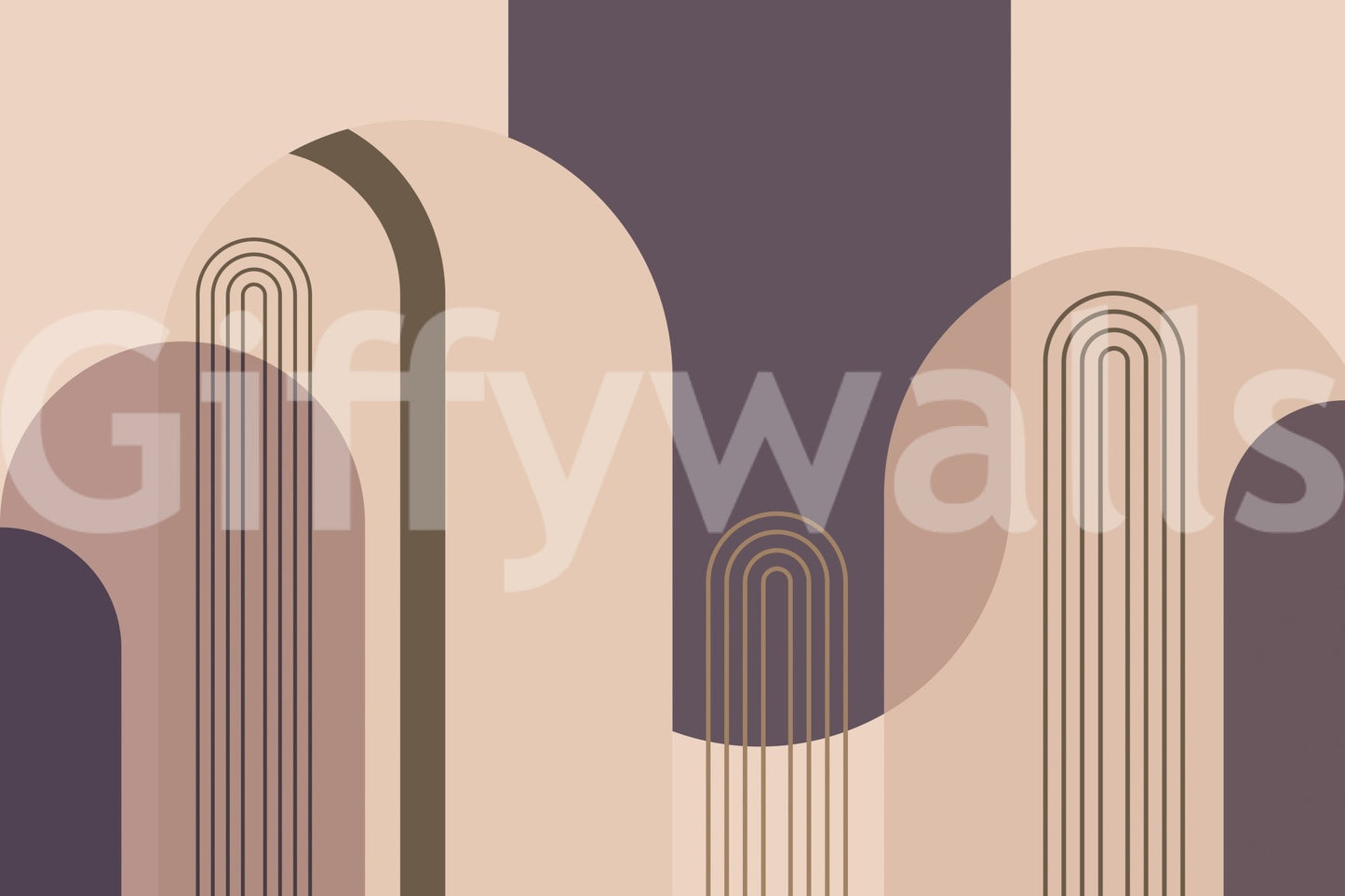 Mid Century Arch Wall Mural for Modern Wall Art