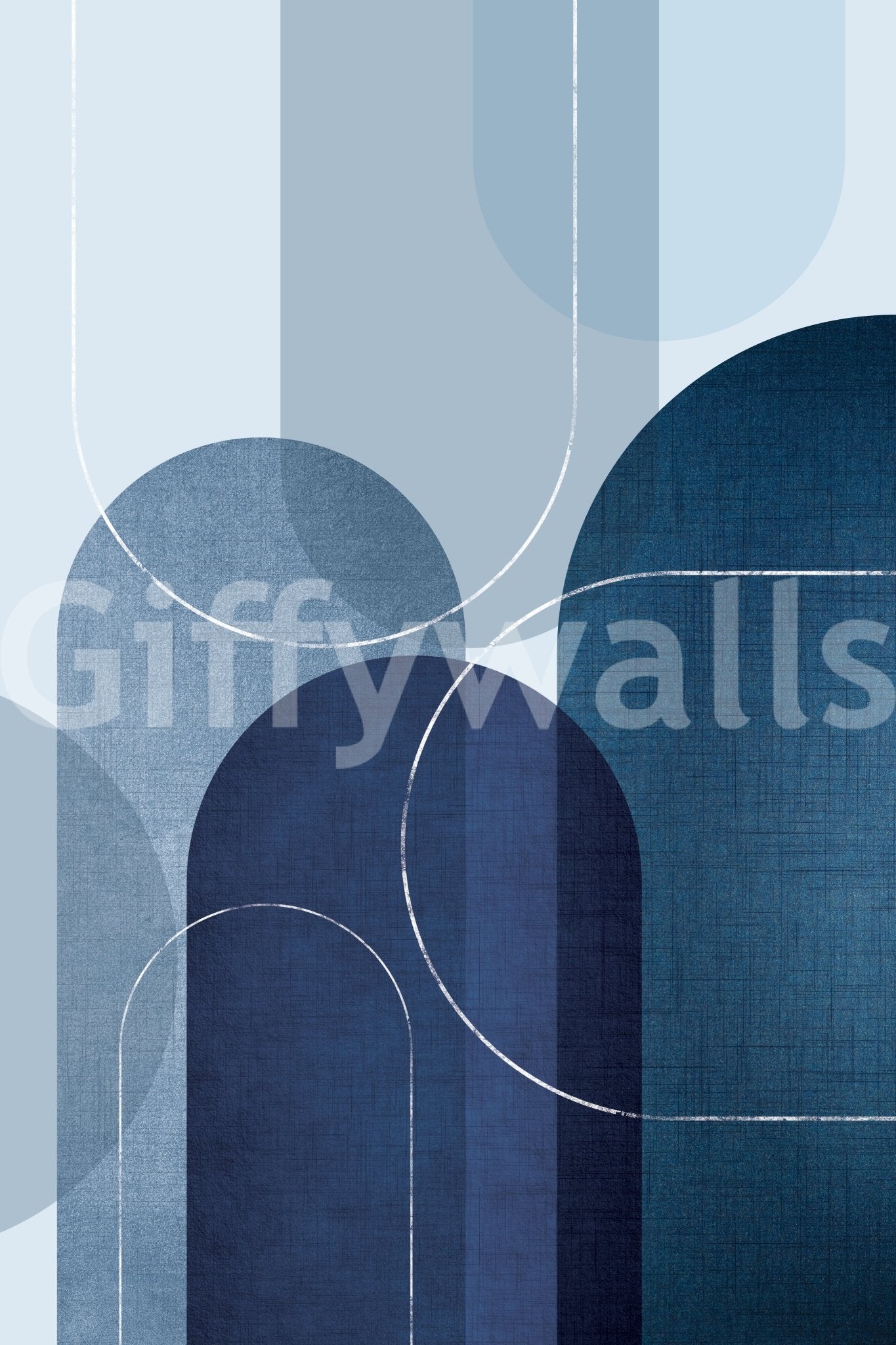 Cozy Mid Century Blue Linen for Bedroom Walls