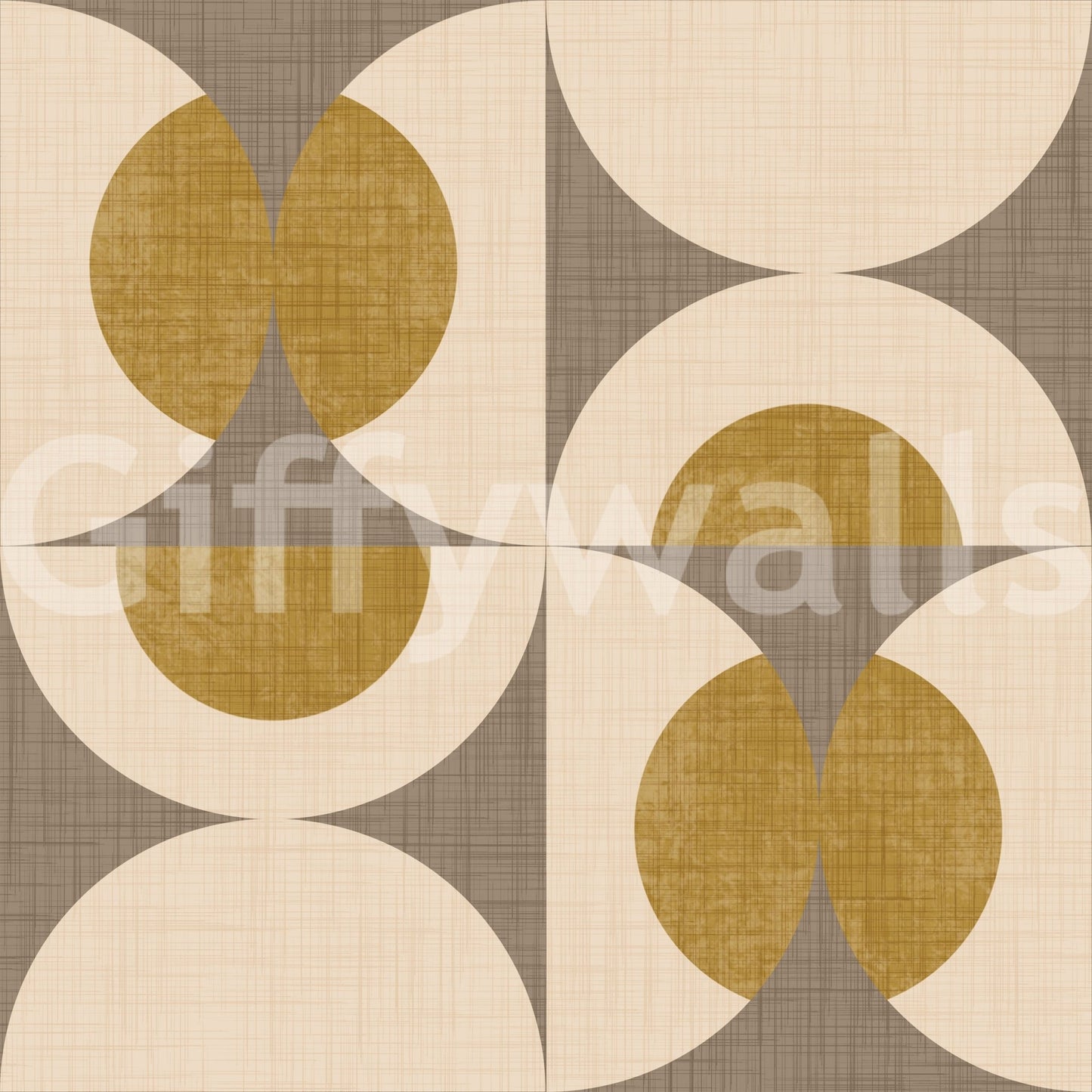 Retro Mid-Century Modern Arcs Wallpaper with a bold, circular arrangement.