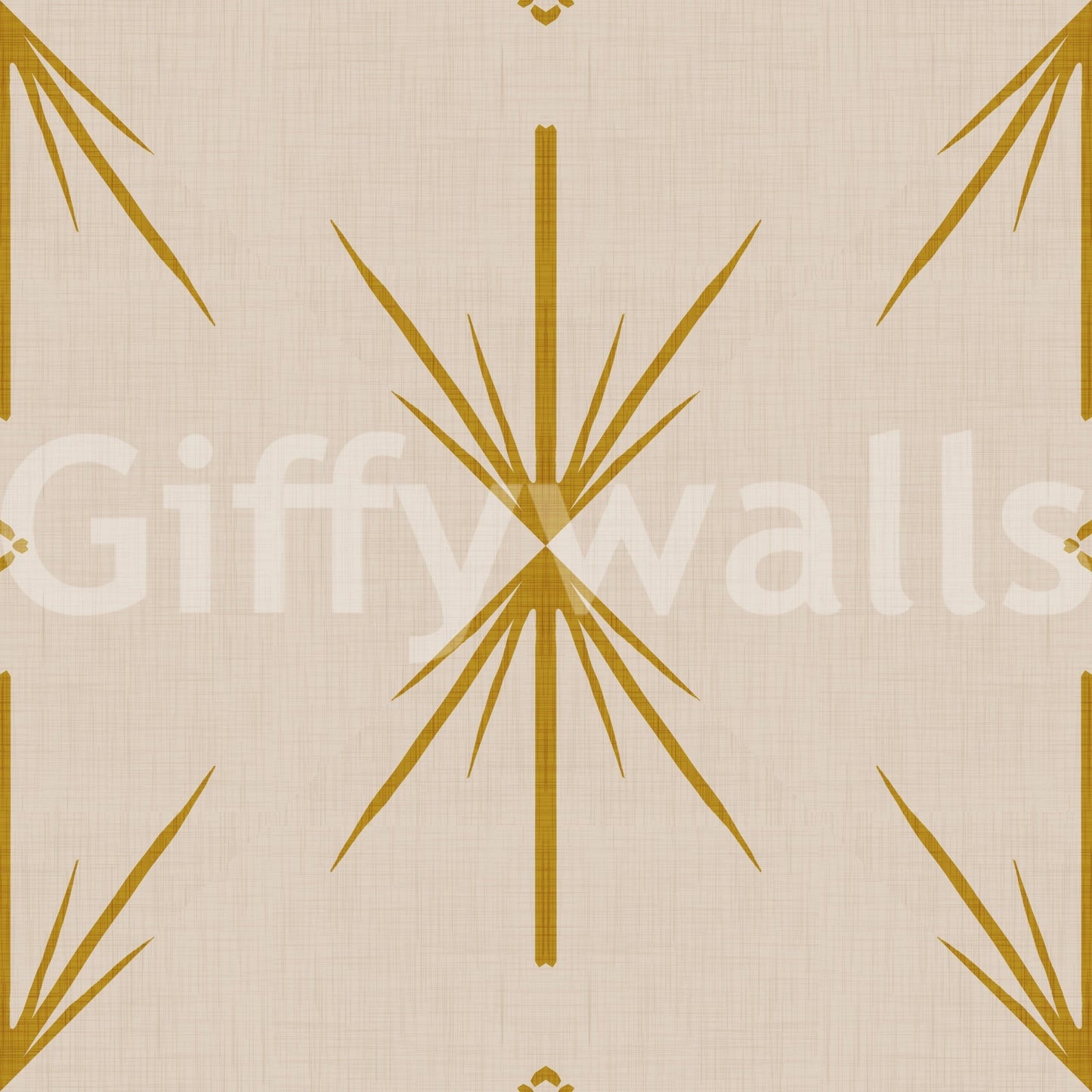 Atomic Starburst wallpaper in mustard with a crisp cross-style arrangement, GD8708