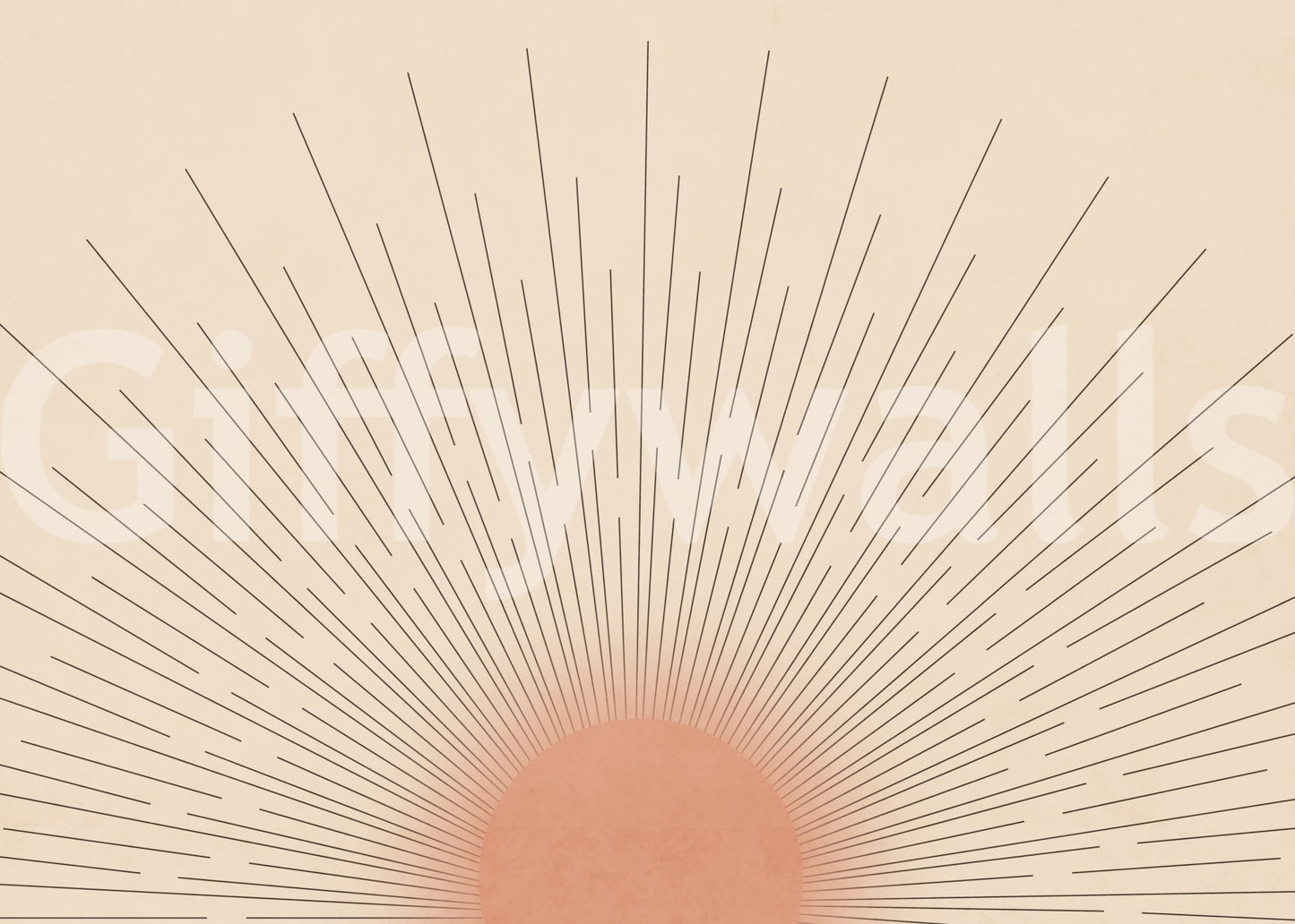 Mid-Century Sun Wall Mural