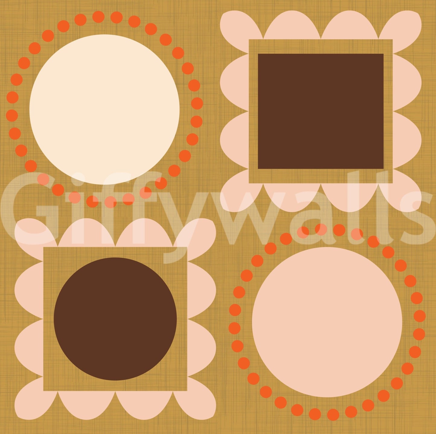 Mid Mod Pictures Frames - Ocher Wallpaper