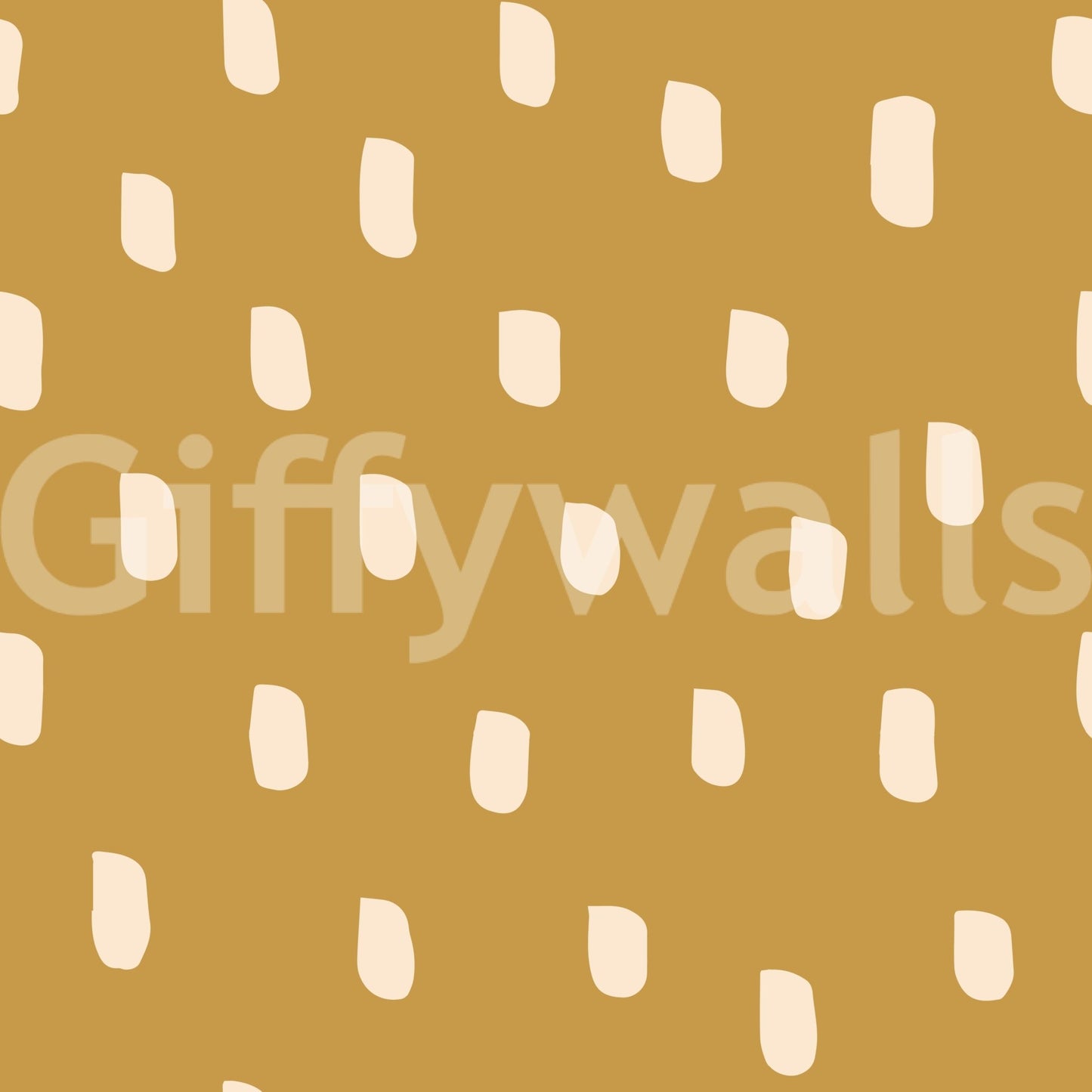 Mid Mod Wildflower Dots - Ocher Beige Wallpaper