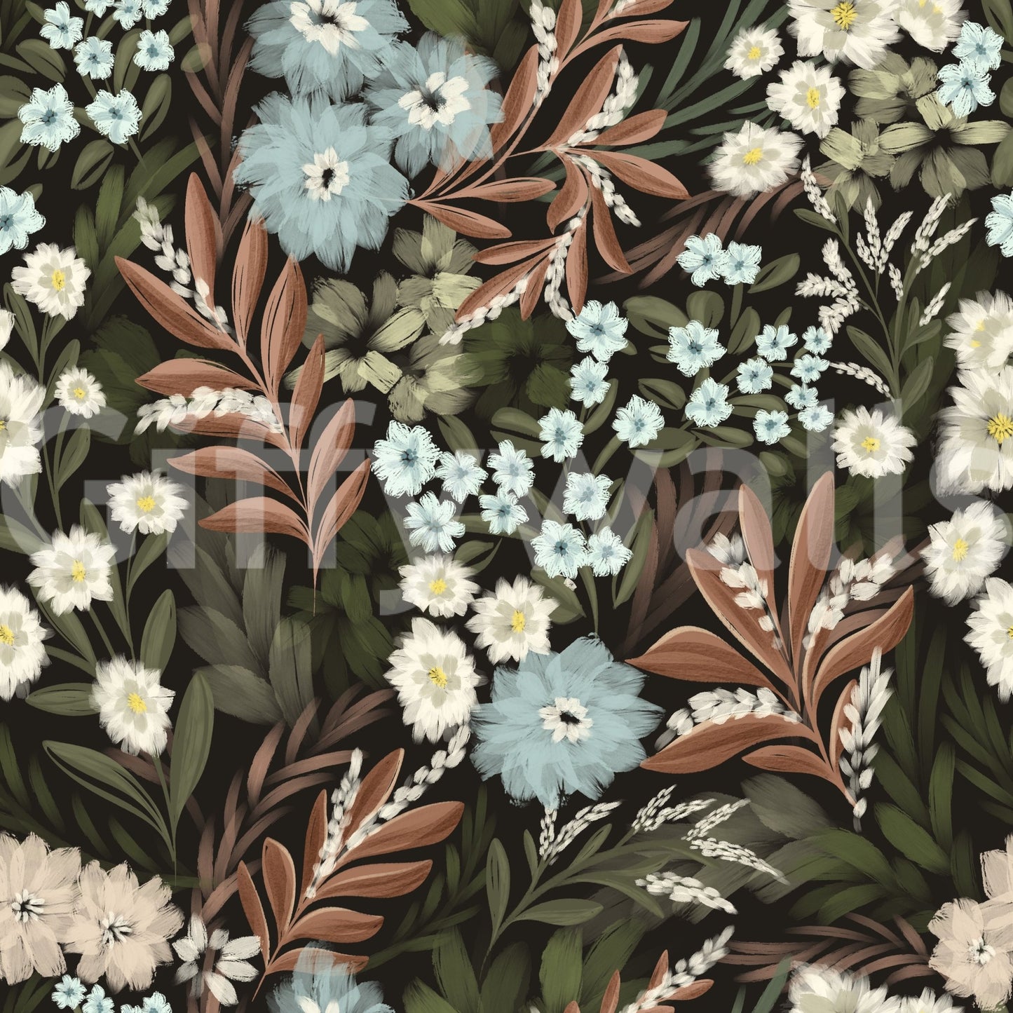 Midnight forest Bloom Wallpaper