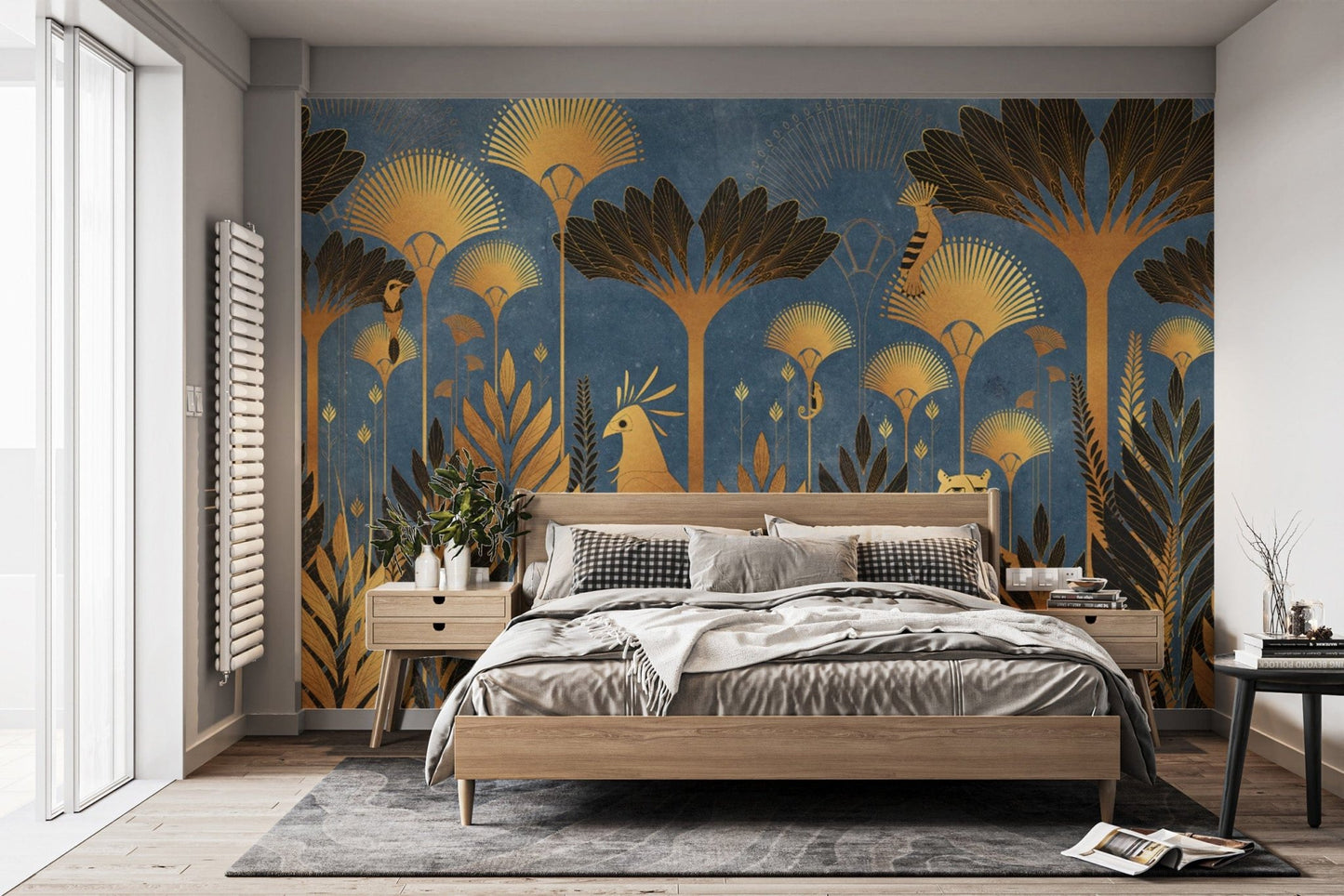 Stylish abstract jungle-themed wallpaper