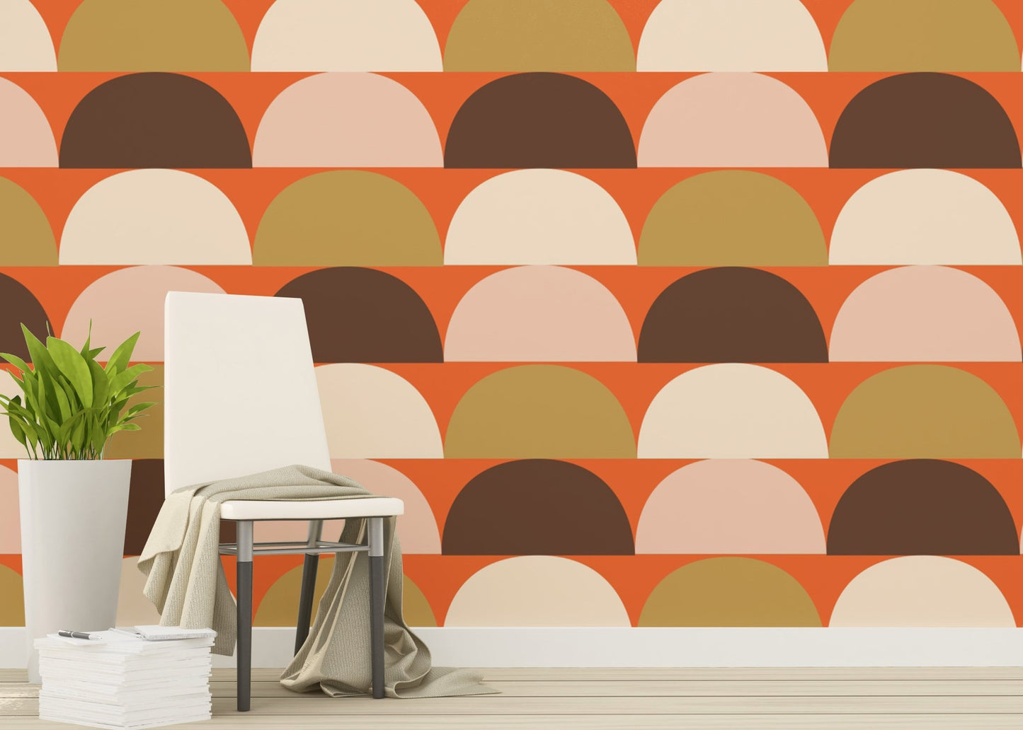 Mindfulness Semi Circle Pattern Wallpaper for a calming space