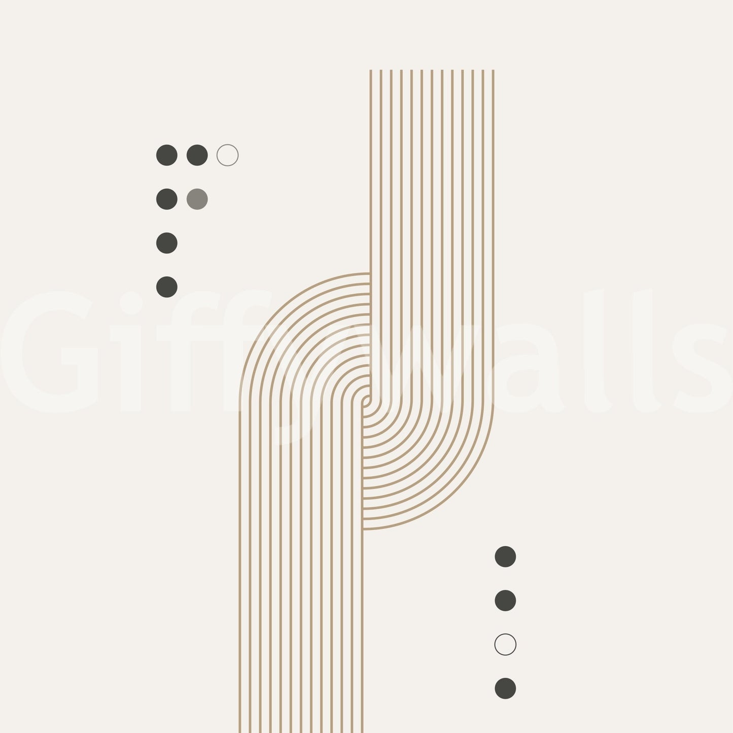 Neutral tones geometric flow mural