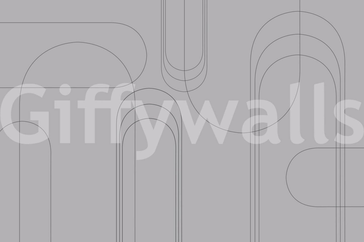 Clean curved line mural in charcoal