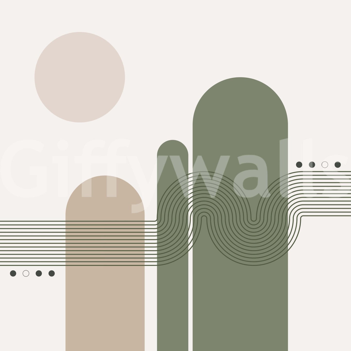 Flowing curved line modern wallpaper