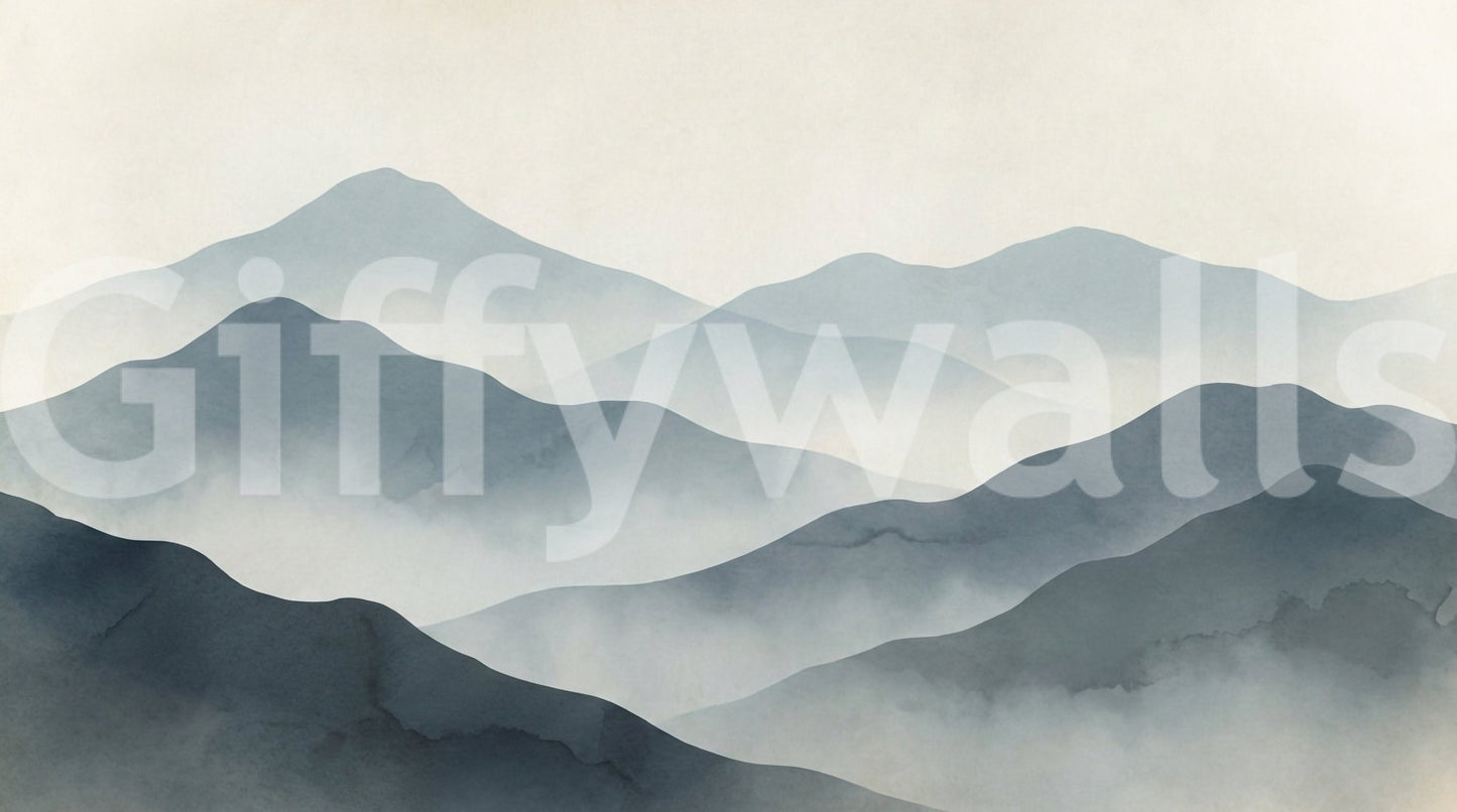 Misty Mountain Haze Wall Mural